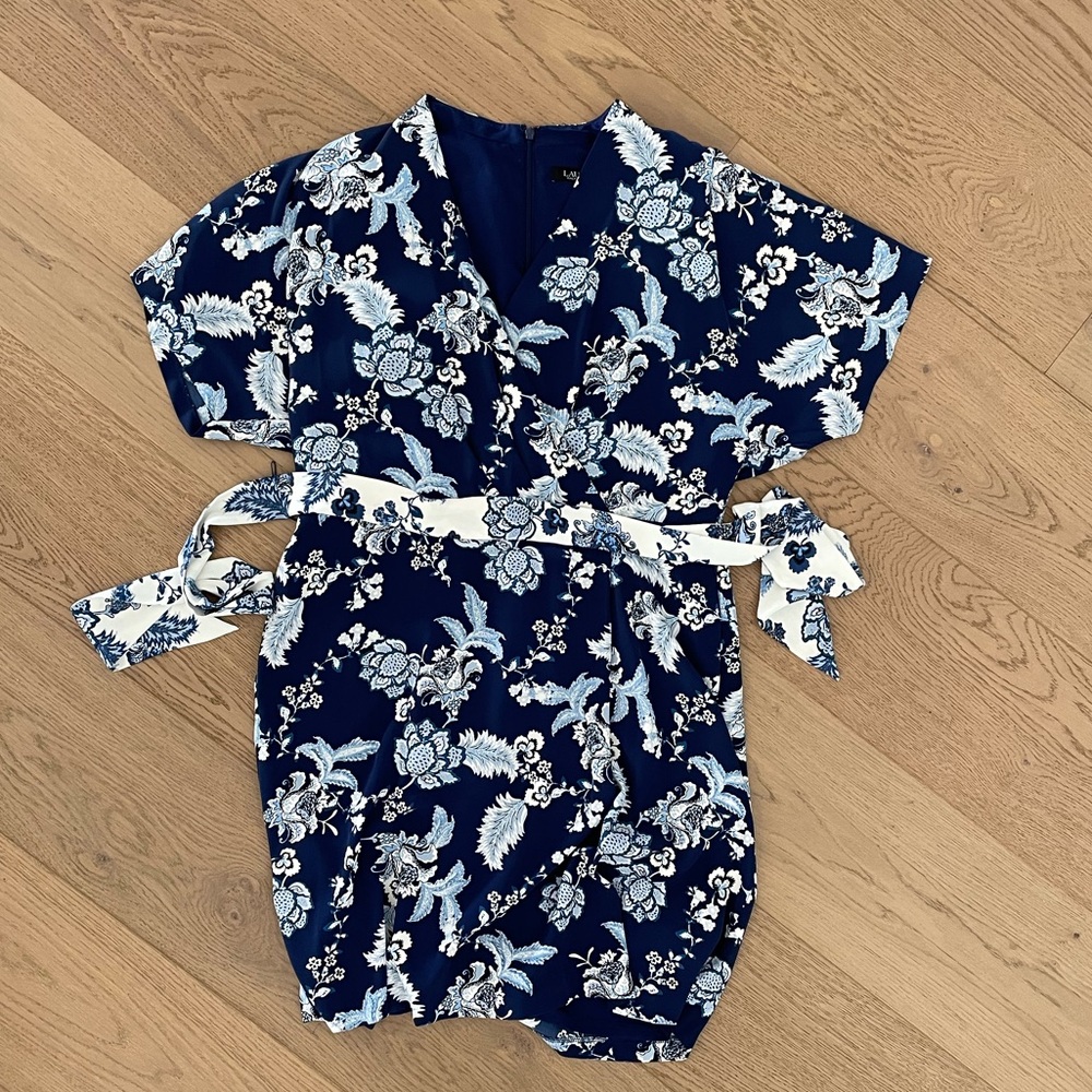 Lauren by Ralph Lauren Blue Floral Dress